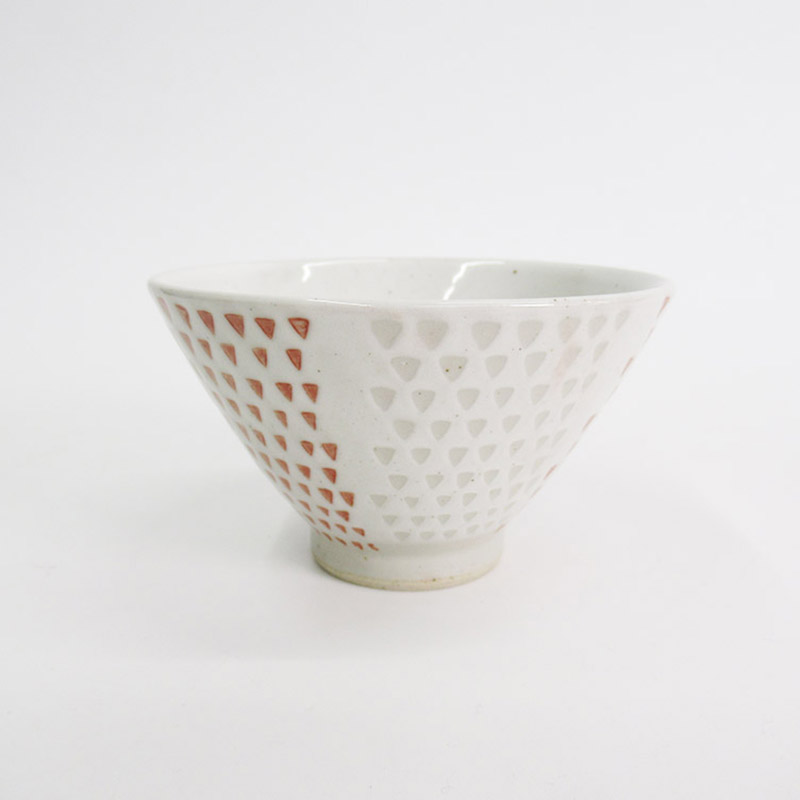 二色カンナ飯碗 レッド